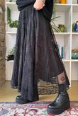 Vintage Vera Scalloped Hem Lace Midi Skirt Black